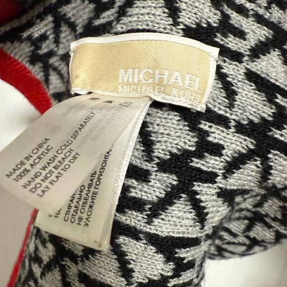 Michael Kors Knit Logo Black Gray Scarf One Size - Picture 8 of 9